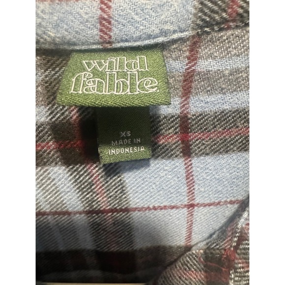 Wild Fable Blue Plaid Flannel‎ Shirt Jacket XS Pockets 100% Cotton - Picture 4 of 6